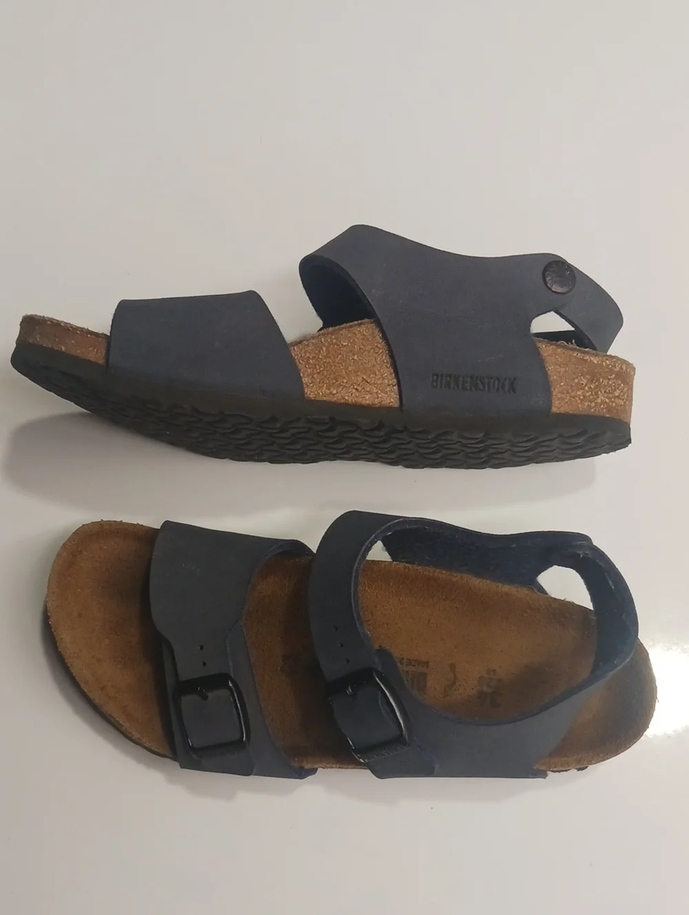 Kids Adjustable Navy Blue Two-Buckle Sandal